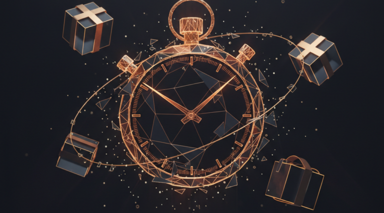 Abstracte weergave van snel productonderzoek met data op een dashboard